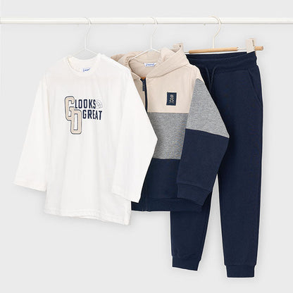 Conjunto chándal canguro 3 piezas Go Azul - Mayoral