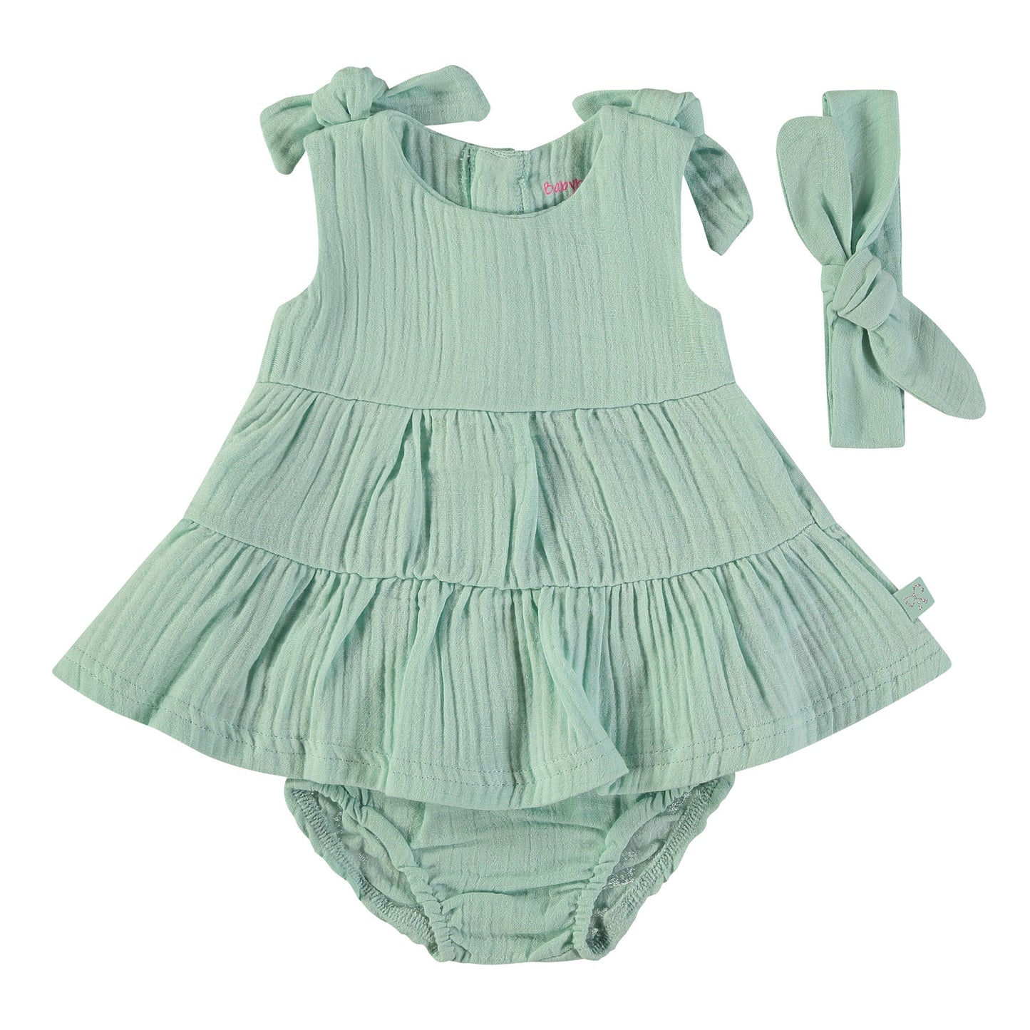 Vestido bebé niña 3 piezas Verde  Agua- BabyBol