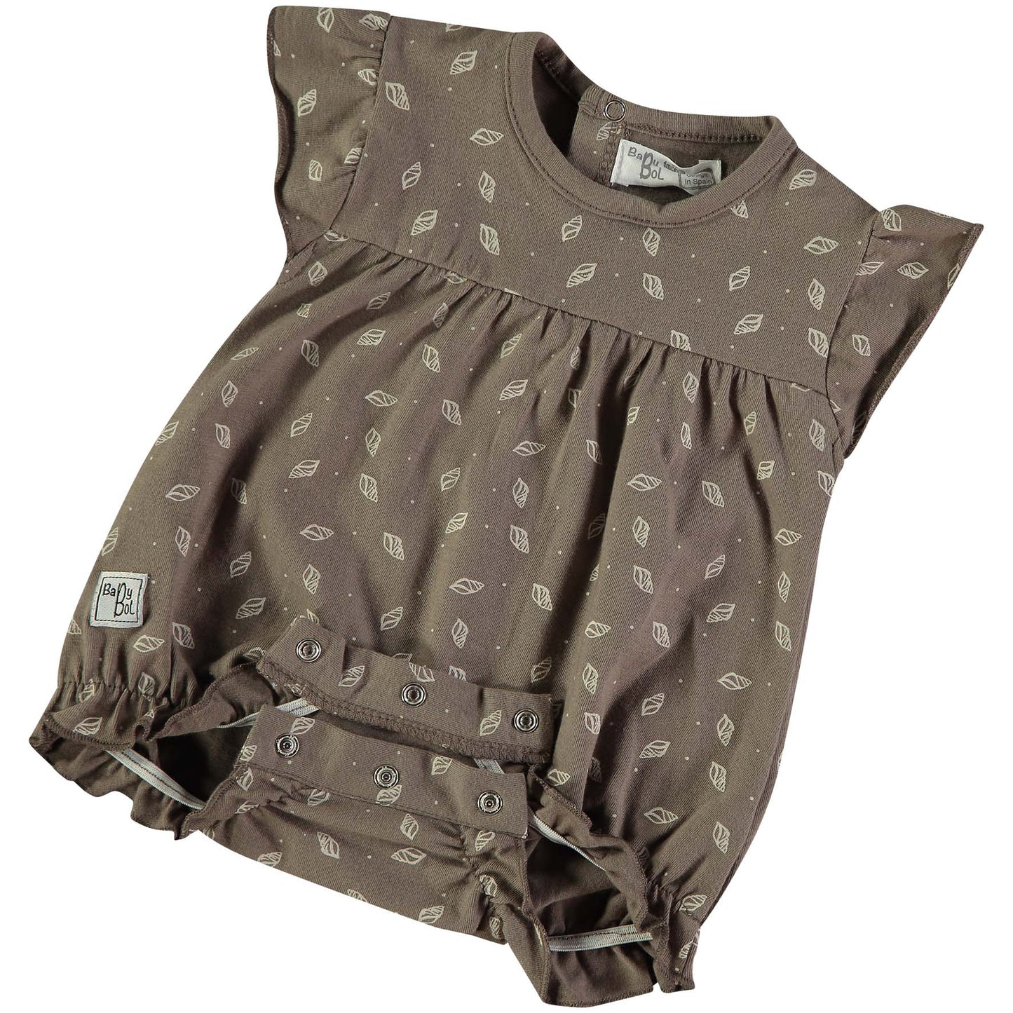 Ranita bebé niña volante Hojas marrón - BabyBol