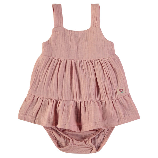 Vestido bebé niña Muselina Rosa - BabyBol