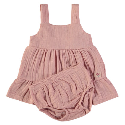 Vestido bebé niña Muselina Rosa - BabyBol