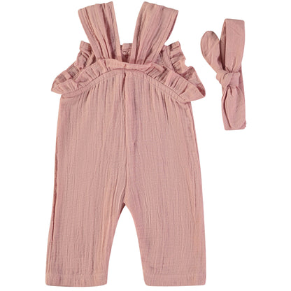 Peto niña rosa con volante y diadema - BabyBol