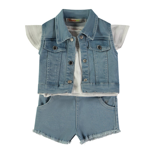 Conjunto niña Denim 3 piezas - BabyBol
