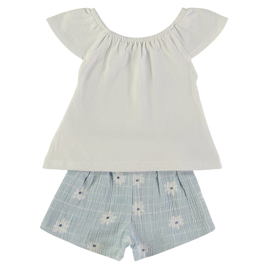 Conjunto niña camiseta y short Flores - BabyBol