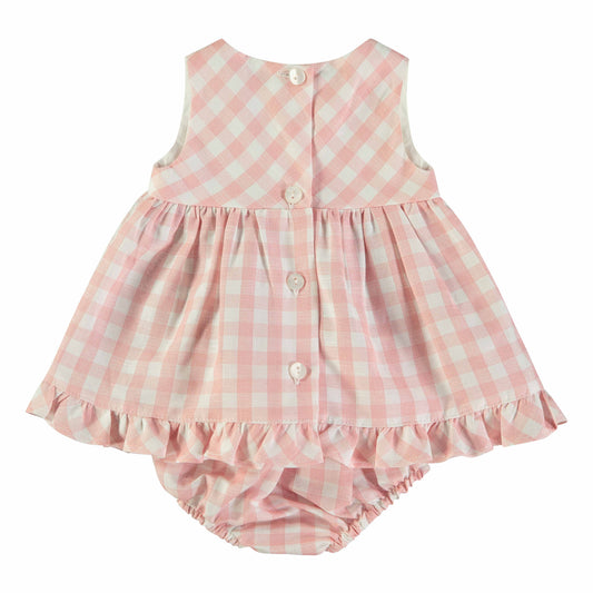 Vestido bebé niña Vichy rosa - BabyBol