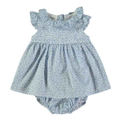 Vestido bebé niña estampado flores azul - BabyBol