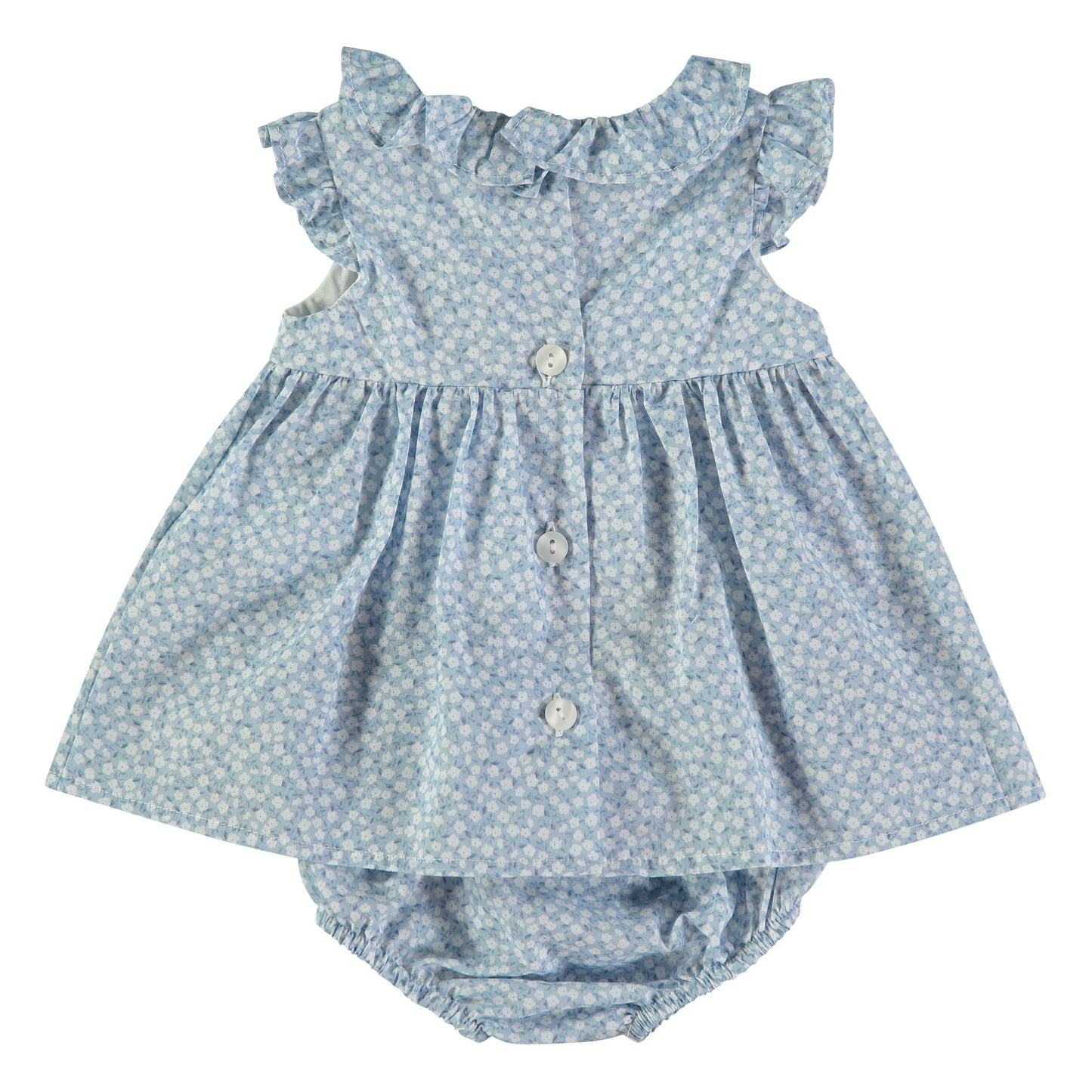 Vestido bebé niña estampado flores azul - BabyBol