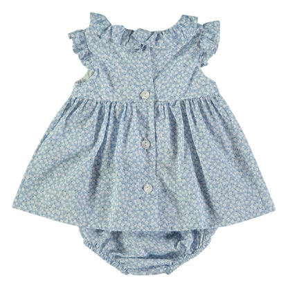 Vestido bebé niña estampado flores azul - BabyBol