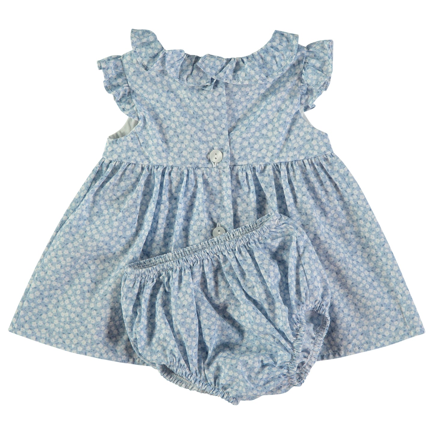 Vestido bebé niña estampado flores azul - BabyBol