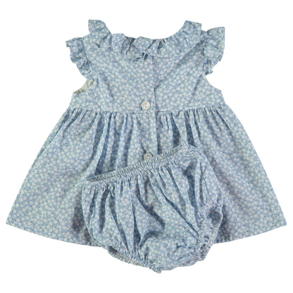 Vestido bebé niña estampado flores azul - BabyBol