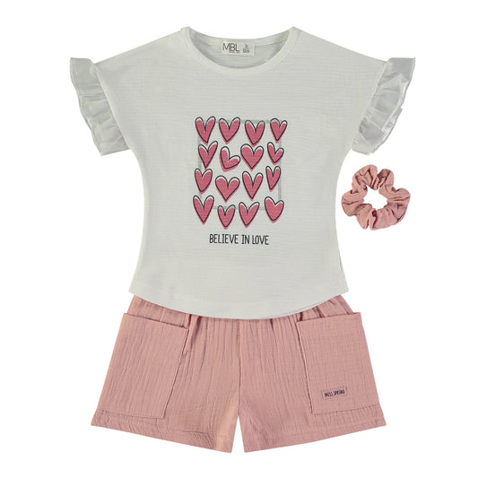 Conjunto niña camiseta y short Believe in Love - BabyBol