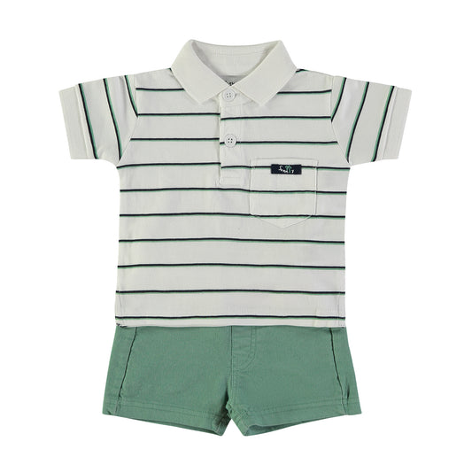 Conjunto niño polo y short Verde - BabyBol