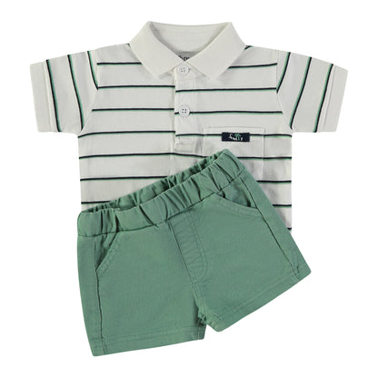 Conjunto niño polo y short Verde - BabyBol