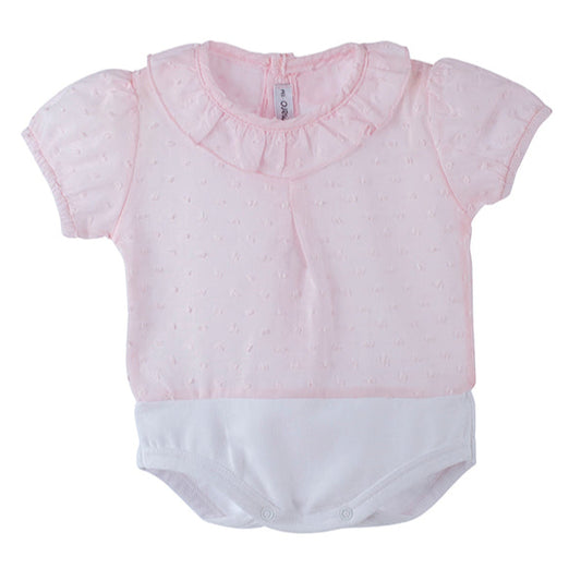 Body camisa manga corta plumeti rosa - Calamaro