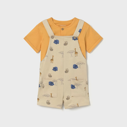 Conjunto peto bebé niño Animals Beige - Mayoral