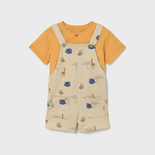 Conjunto peto bebé niño Animals Beige - Mayoral