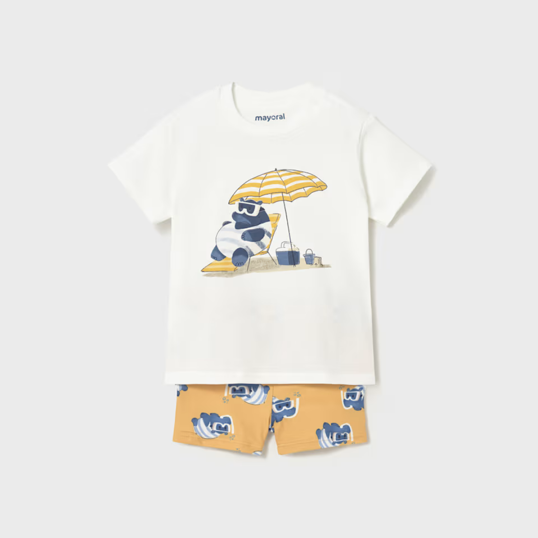 Conjunto camiseta con bañador Hipopótamo - Mayoral