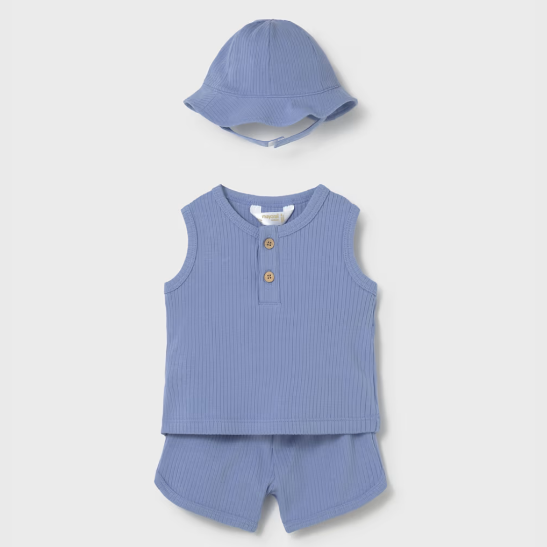 Conjunto con gorro azul - Mayoral