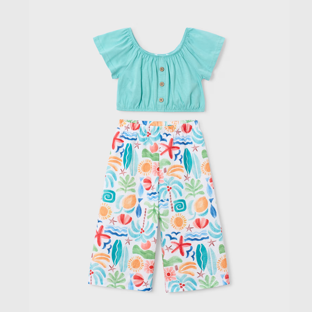 Conjunto niña pantalón y top Oasis Menta - Mayoral