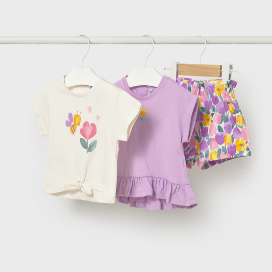 Conjunto 3 piezas Flores Violeta - Mayoral