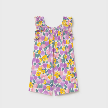 Peto mono bebé niña Floreado violeta - Mayoral