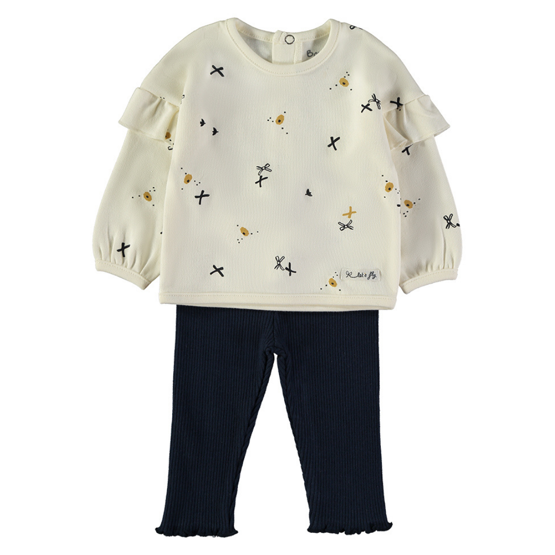 Conjunto Sudadera Volantes y Pantalón Marino – Babybol