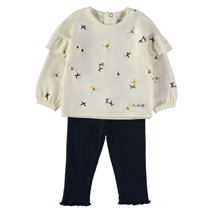 Conjunto Sudadera Volantes y Pantalón Marino – Babybol