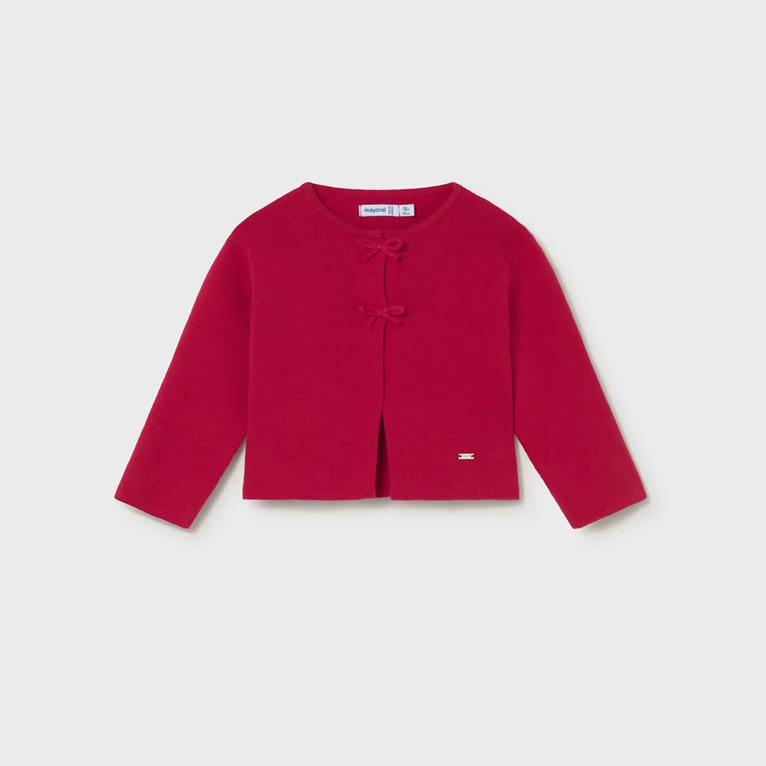 Rebeca tricot bebé niña lazos rojo - Mayoral