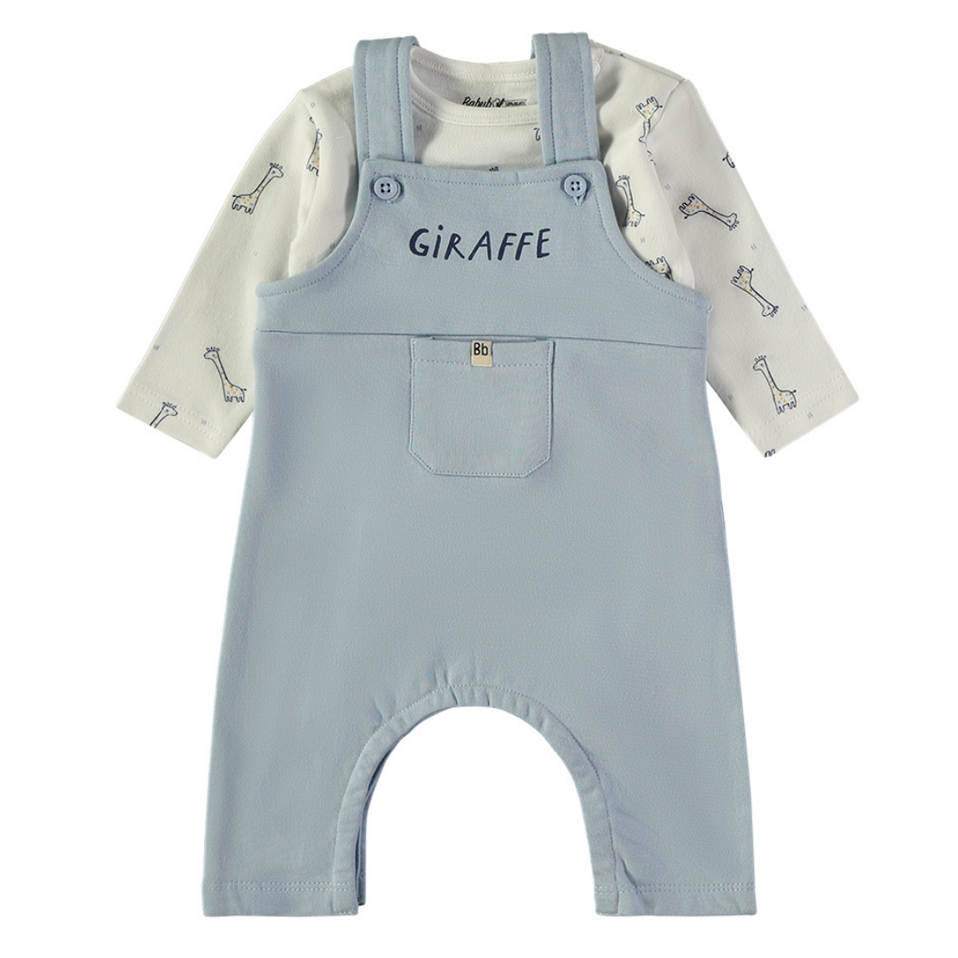 Conjunto Peto Azul y Camiseta Jirafas – Babybol