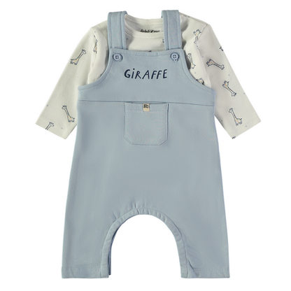 Conjunto Peto Azul y Camiseta Jirafas – Babybol
