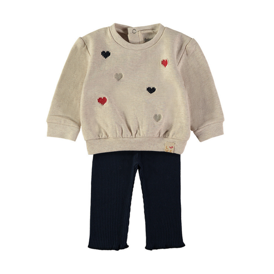 Conjunto Sudadera Corazones y Pantalón Canalé – Babybol