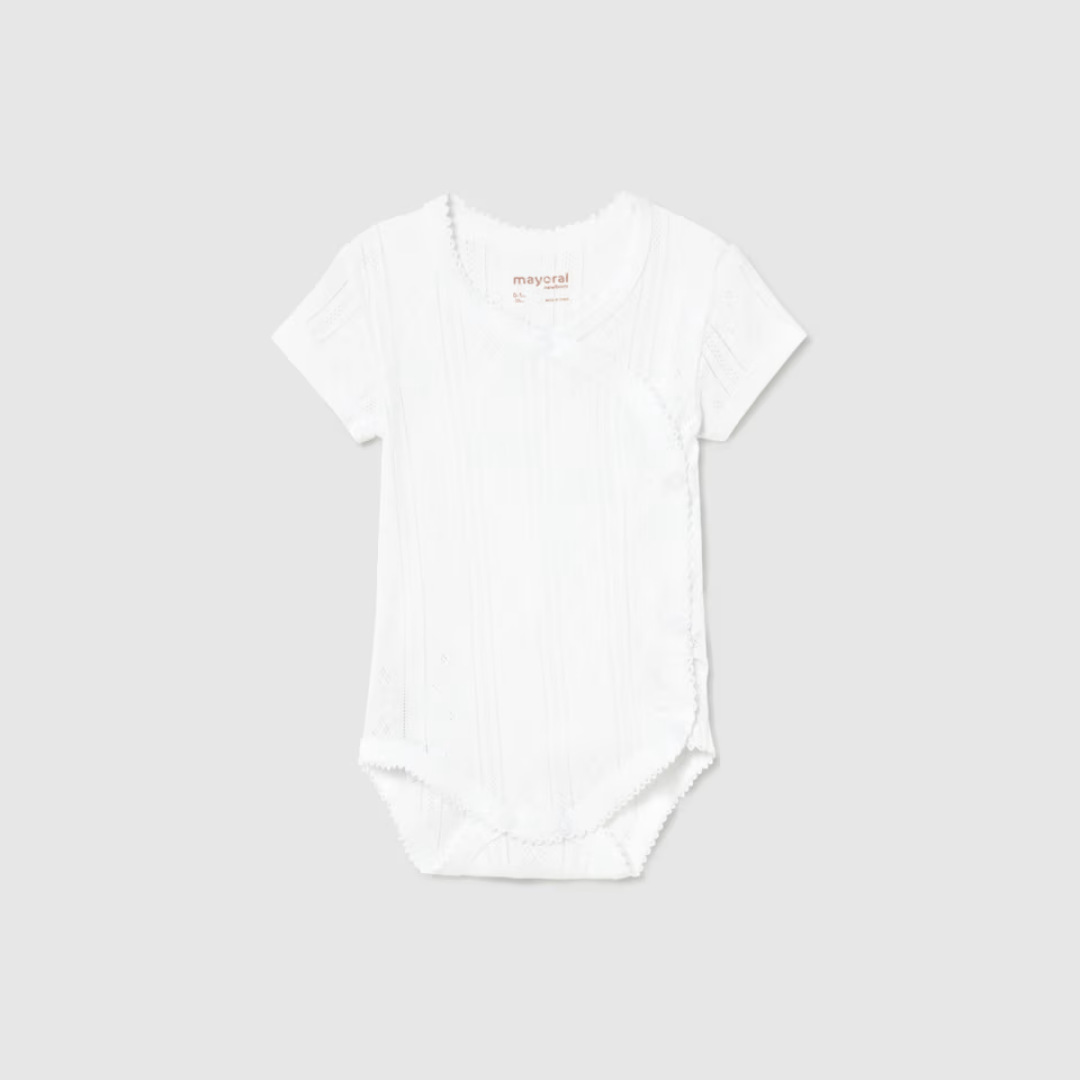 Body manga corta calado blanco - Mayoral