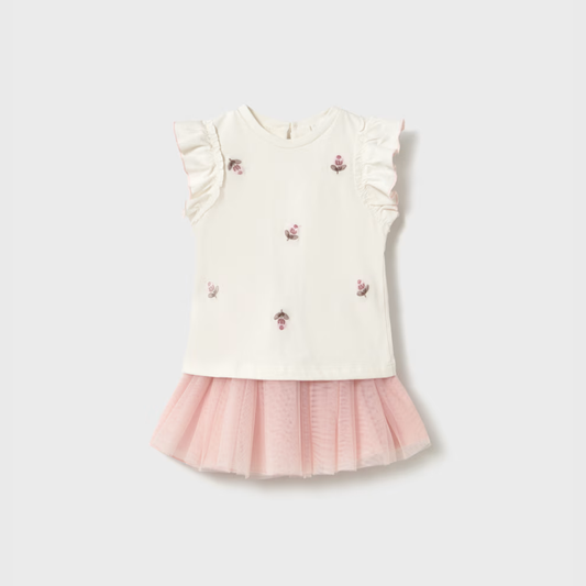 Conjunto niña camiseta y falda Tul Peonia - Mayoral
