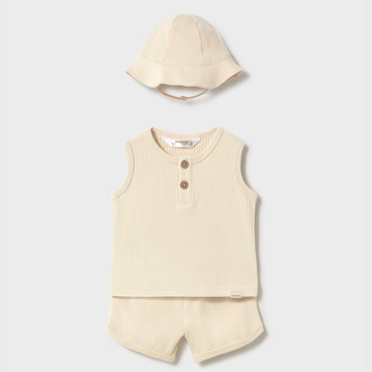 Conjunto con gorro beige - Mayoral