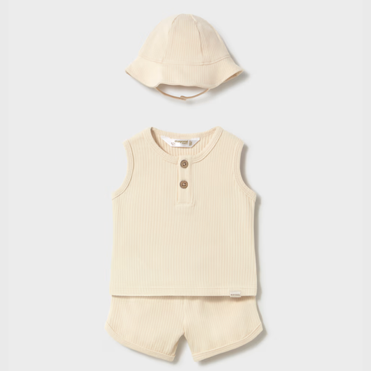 Conjunto con gorro beige - Mayoral