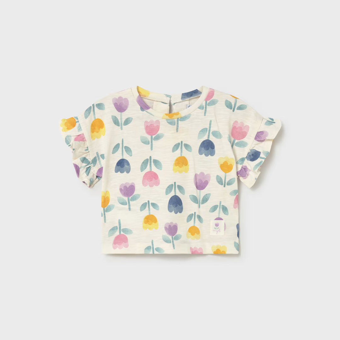 Camiseta manga corta estampada Tulipanes - Mayoral
