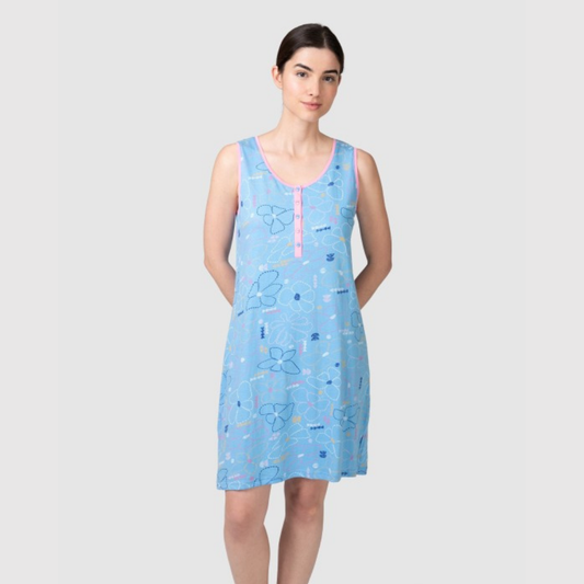 Camisón sin manga estampado azul - Massana