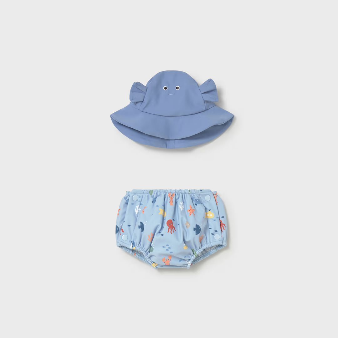 Conjunto de bañador pañal y gorro Marino - Mayoral