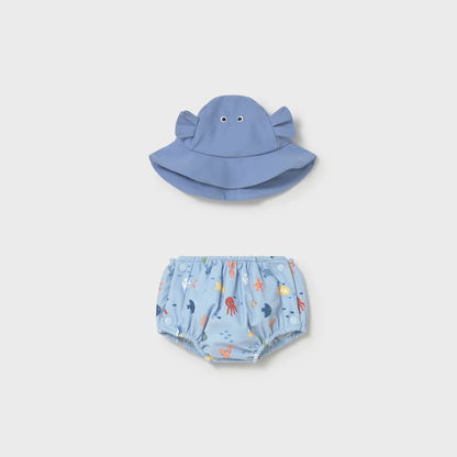 Conjunto de bañador pañal y gorro Marino - Mayoral