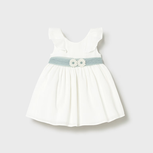 Vestido tul con fajín menta bebé  - Mayoral