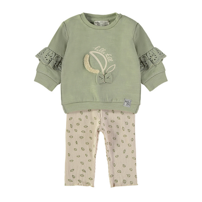 Conjunto Sudadera y Pantalón Floral Verde – Babybol