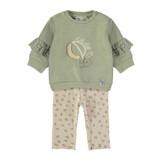 Conjunto Sudadera y Pantalón Floral Verde – Babybol