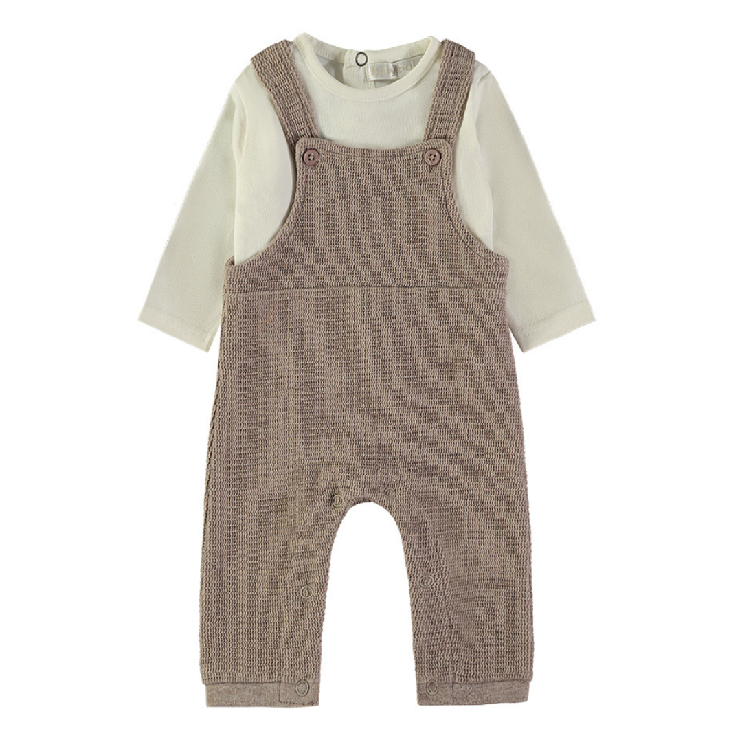 Conjunto Peto de Punto Beige y Camiseta – Babybol