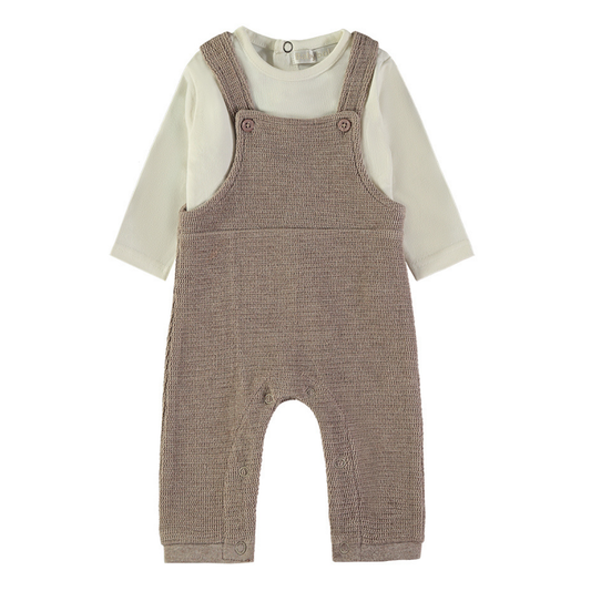 Conjunto Peto de Punto Beige y Camiseta – Babybol