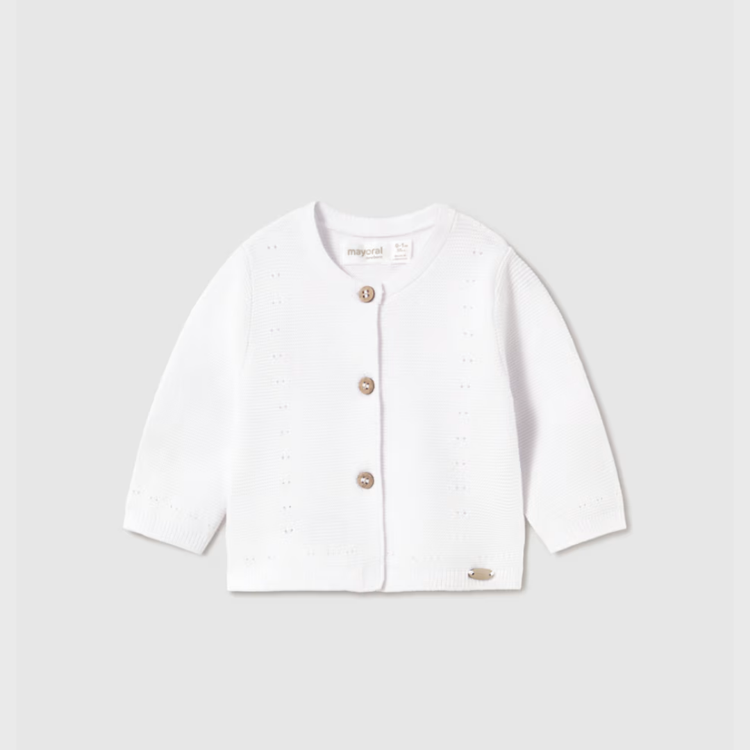 Rebeca tricot bebé unisex blanca - Mayoral