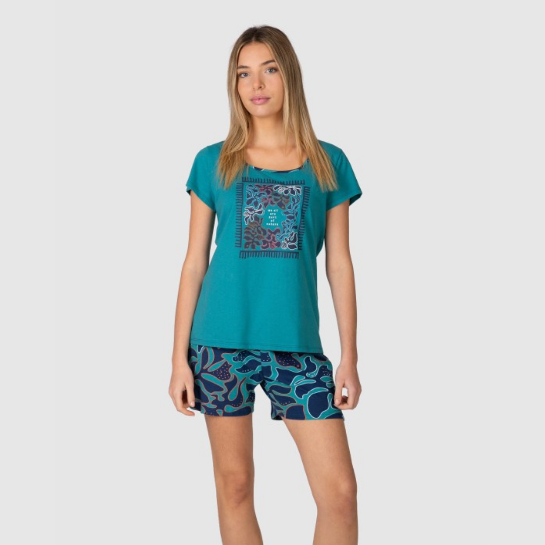 Pijama manga corta estampado petróleo - Massana