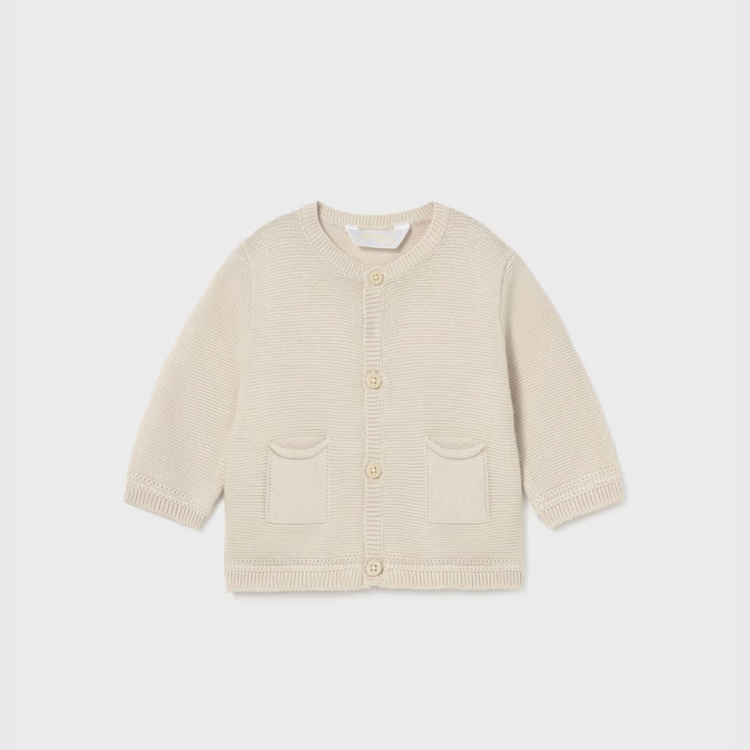 Cárdigan tricot bebé beige trigo - Mayoral