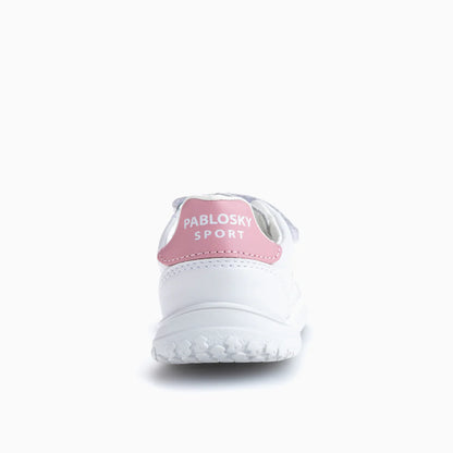 Deportivo tenis barefoot Sonic blanco/rosa - Pablosky