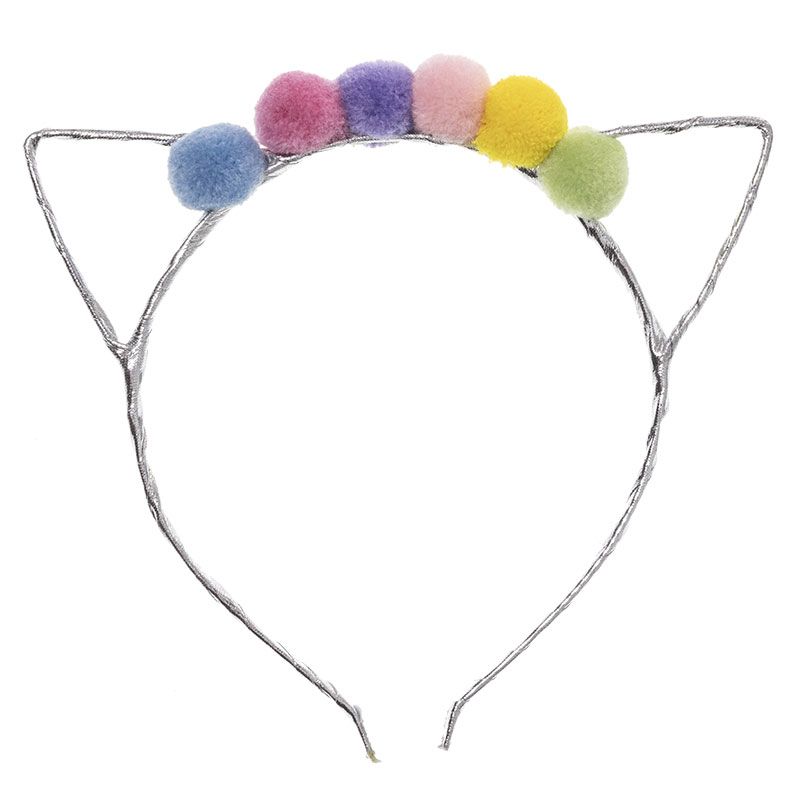 Diadema blanca gatita y pompones - Siena