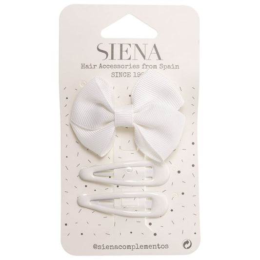 Lazo mariposa clip mediano + 2 trabas lisas - Siena